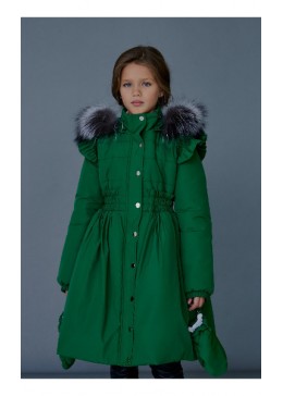Mililook зелена подовжена куртка для дівчинки Лейла Під замовлення